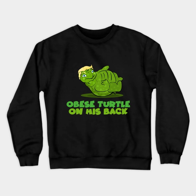 Obese Turtle on his back Crewneck Sweatshirt by Brash Ideas